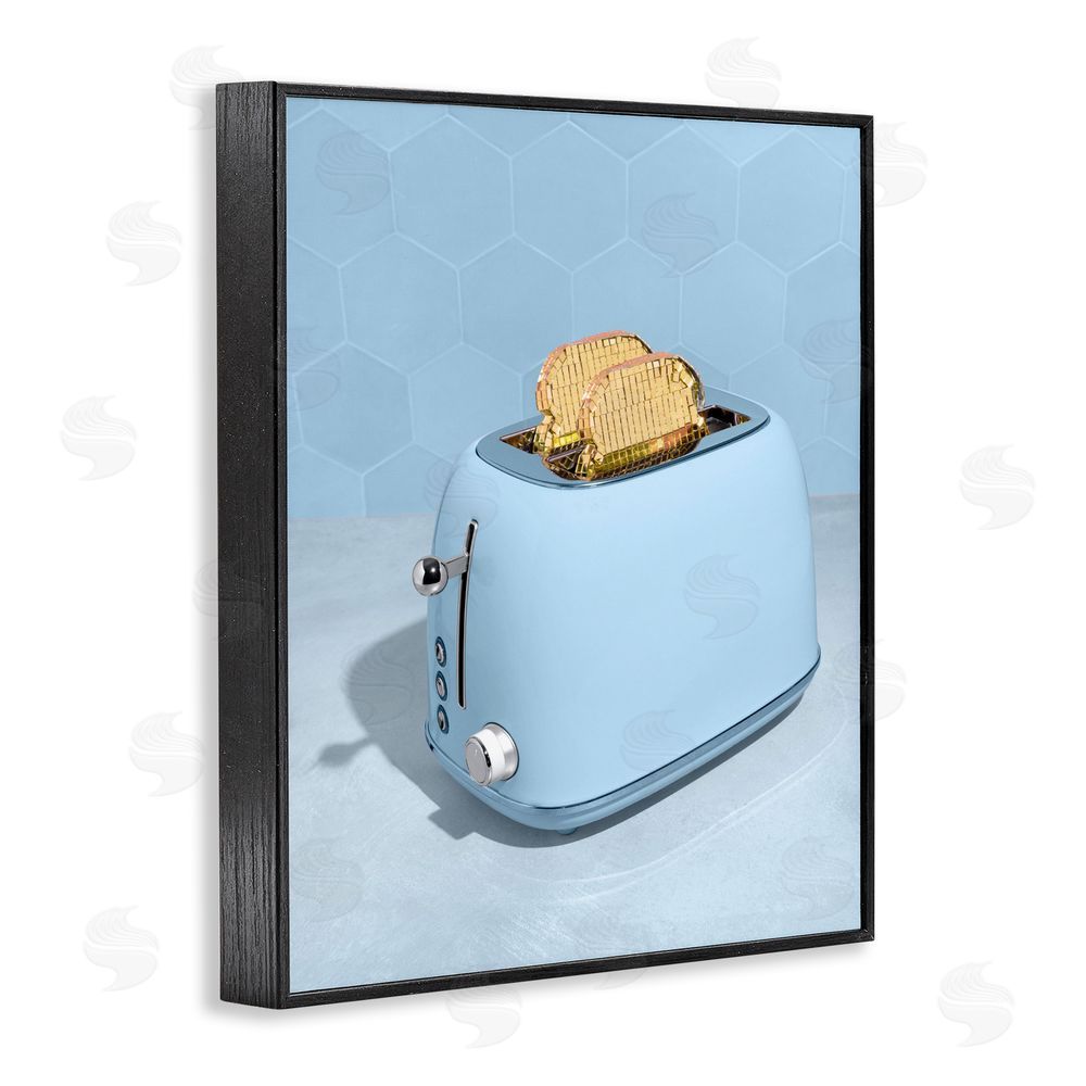 LISH Creative Golden Disco Toaster Over Black Framed Giclee Wall Art