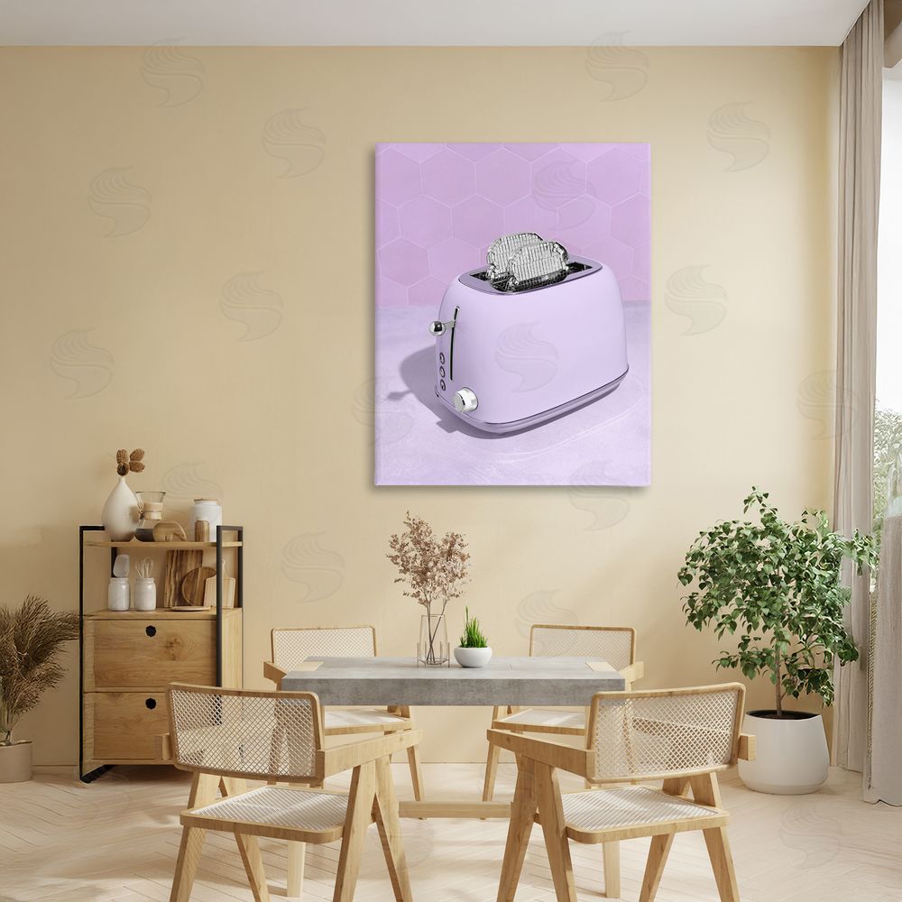 LISH Creative Disco Toast over Purple Stretched Canvas Wall Art in Room