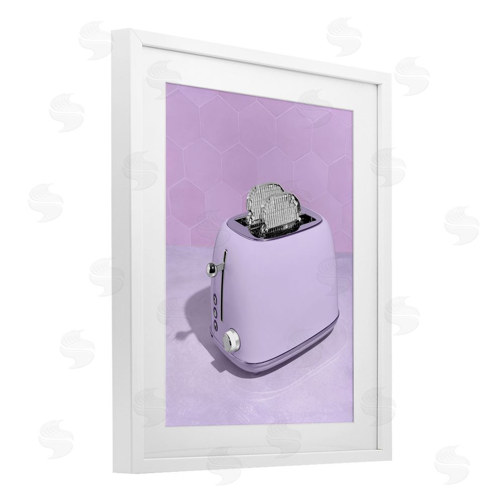 LISH Creative Disco Toast over Purple White Framed Print Under Glass Wall Art