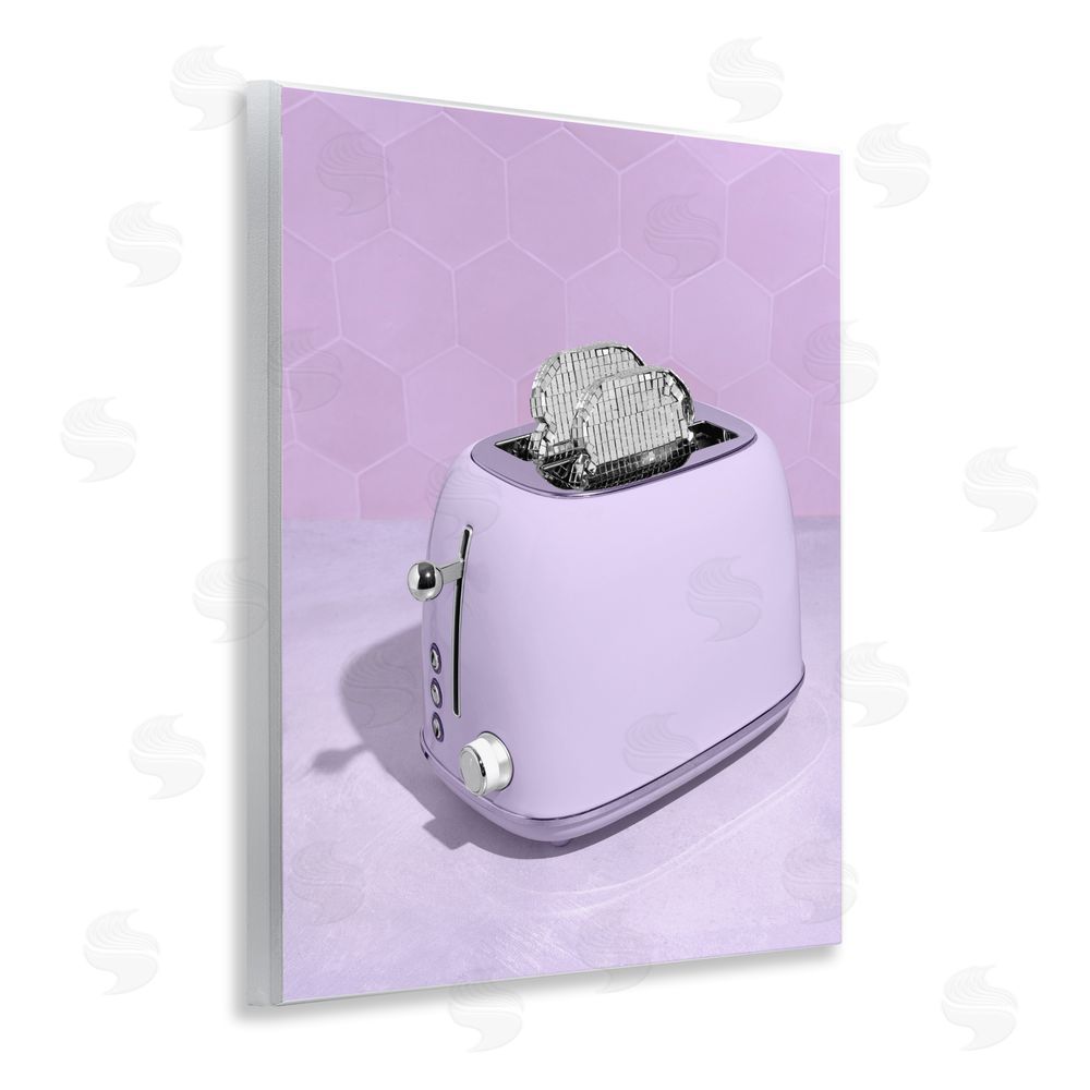 LISH Creative Disco Toast over Purple Wall Plaque with Fixed Lithograph Print