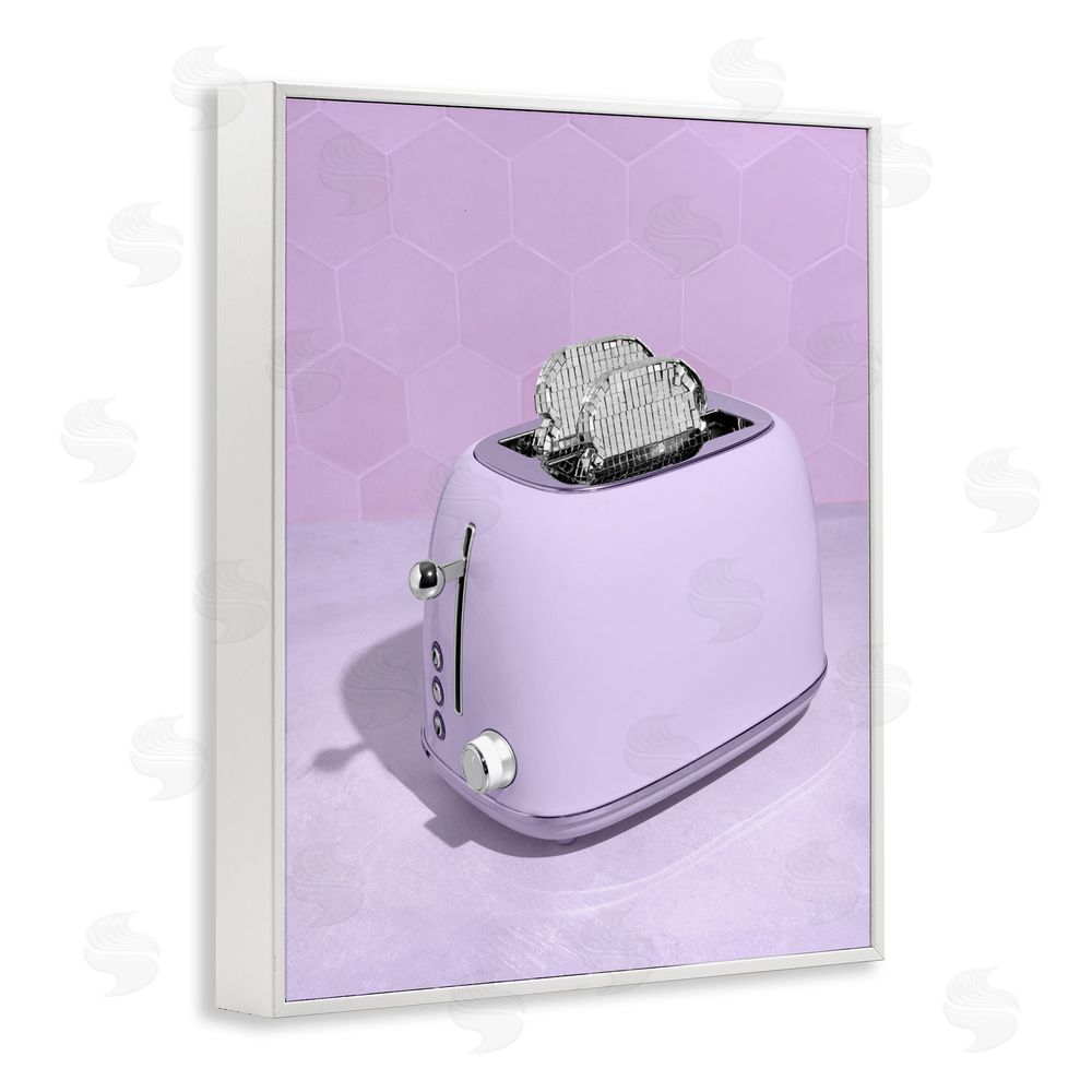 LISH Creative Disco Toast over Purple White Framed Giclee Wall Art Print