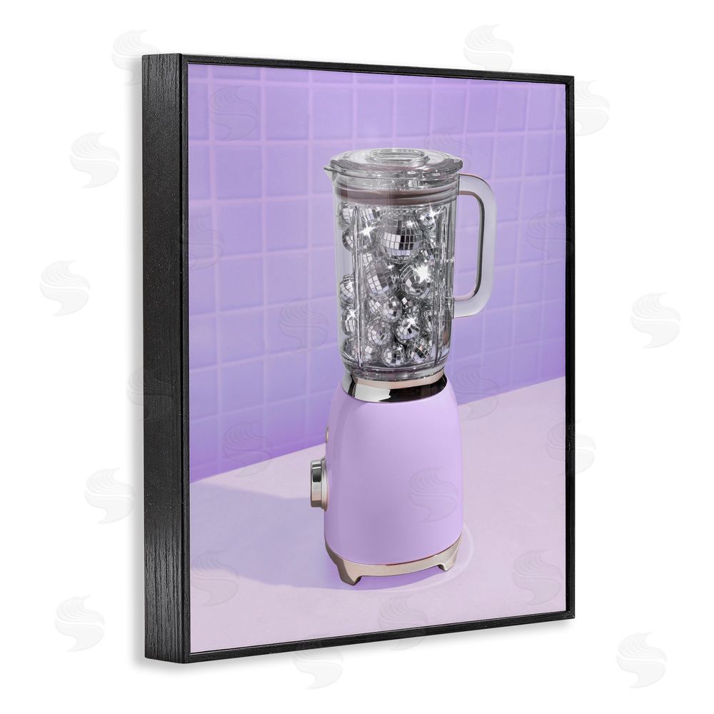 LISH Creative Disco Drink Blender over Purple Black Framed Giclee Wall Art Print
