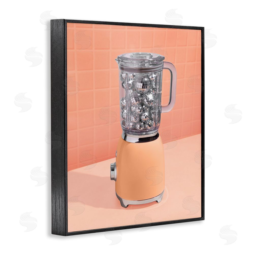 LISH Creative Disco Drink Blender over Orange Black Framed Giclee Wall Art Print