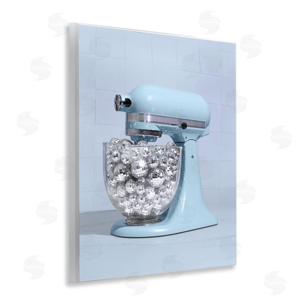 LISH Creative Disco Kitchen Mixer over Blue Wall Plaque with Fixed Lithograph Print
