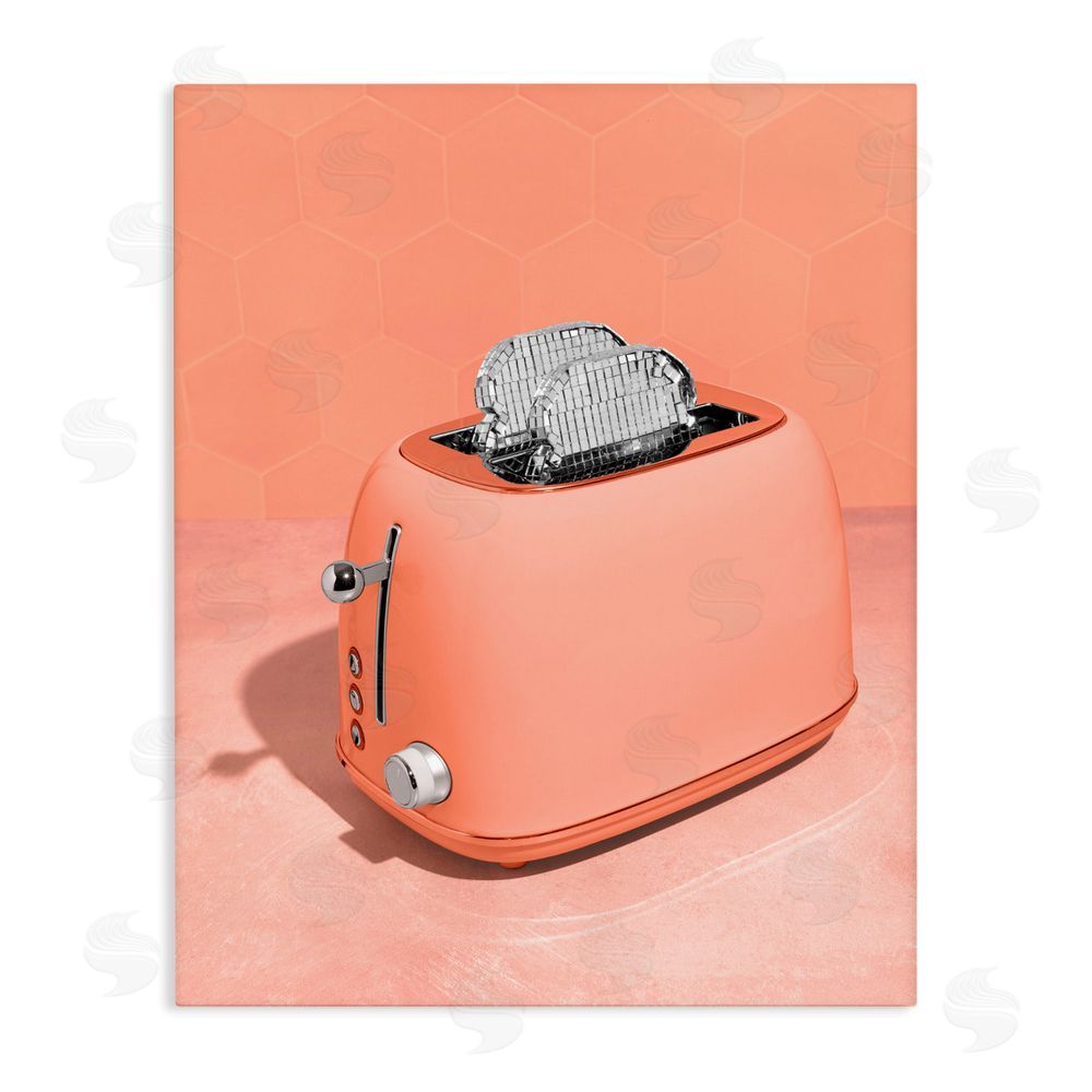 LISH Creative Disco Toast over Orange Stretched Canvas Wall Art