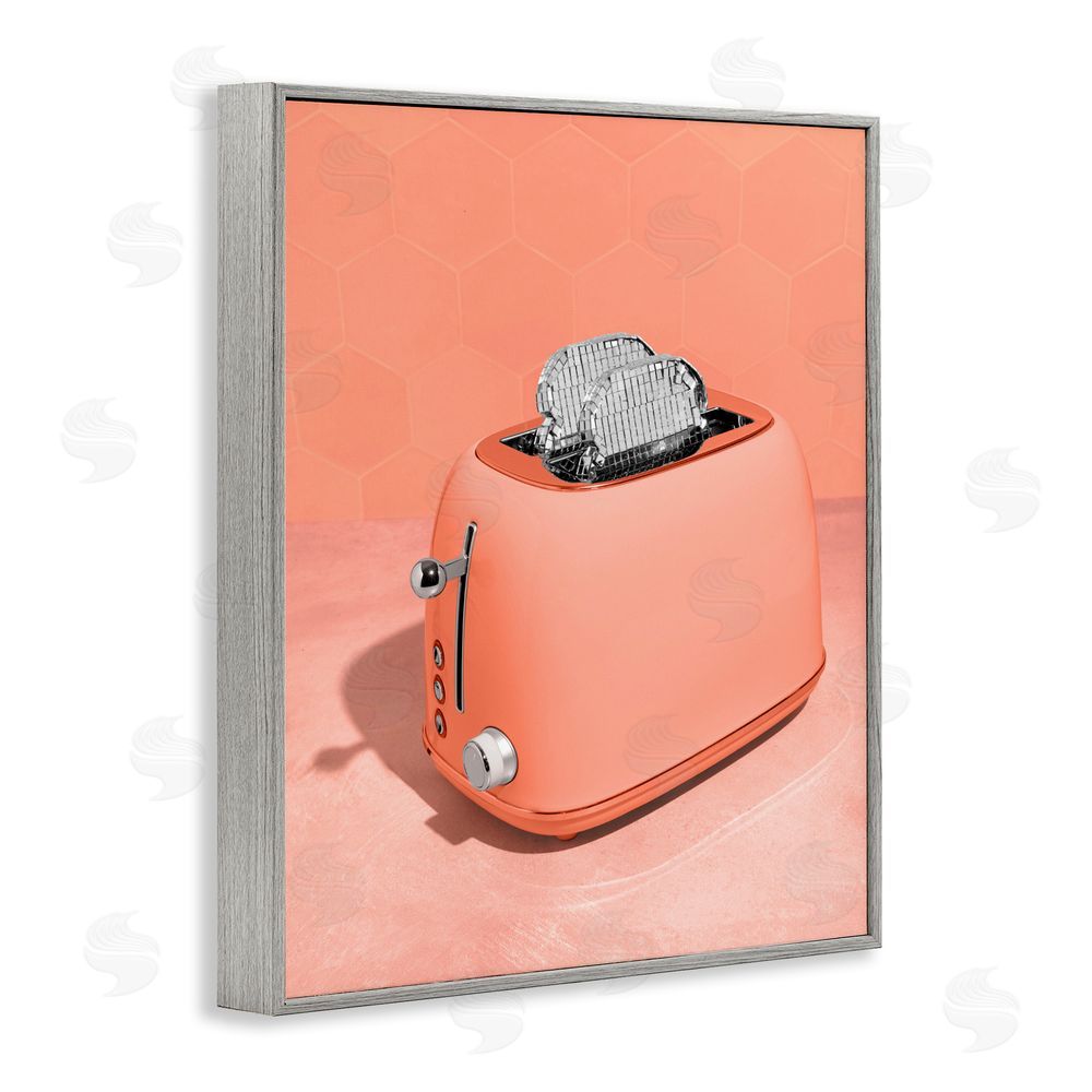 LISH Creative Disco Toast over Orange Gray Framed Giclee Wall Art Print