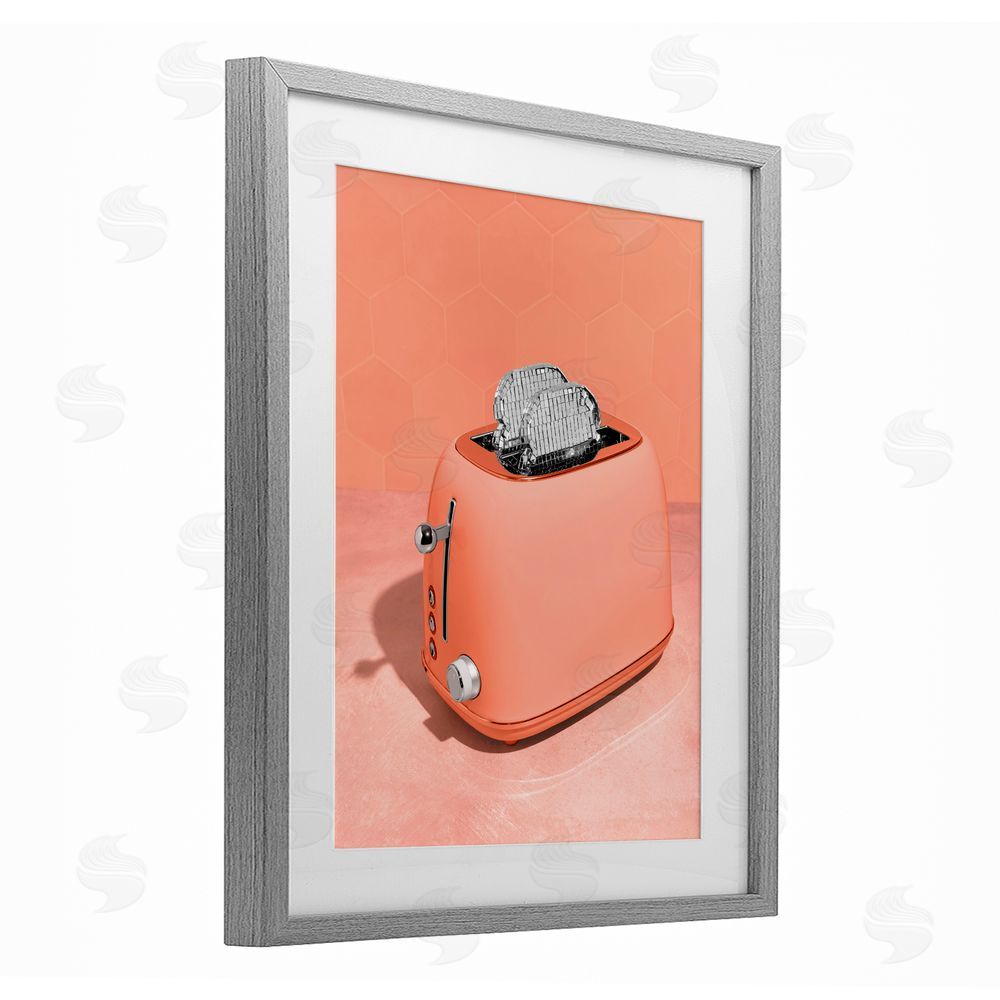 LISH Creative Disco Toast over Orange Gray Framed Print Under Glass Wall Art