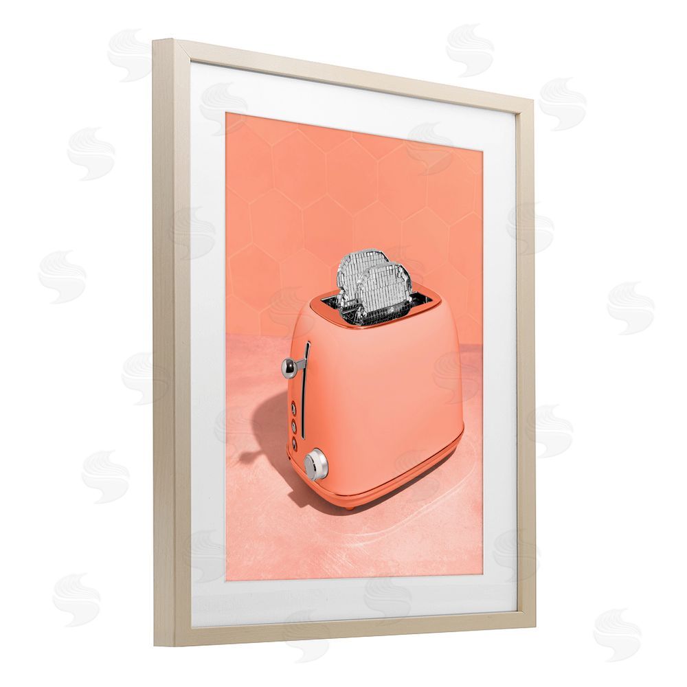 LISH Creative Disco Toast over Orange Brown Framed Print Under Glass Wall Art