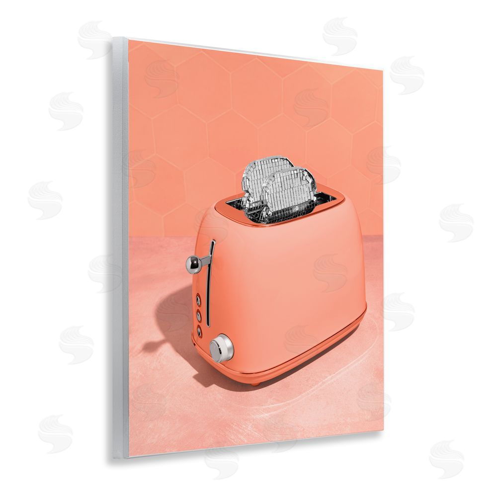 LISH Creative Disco Toast over Orange Wall Plaque with Fixed Lithograph Print