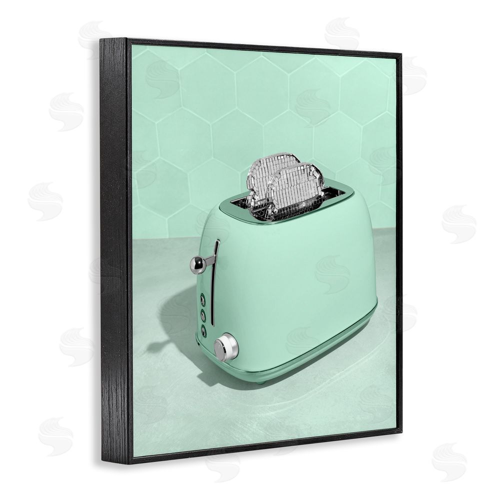 LISH Creative Disco Toaster Over Green Black Framed Giclee Wall Art Print