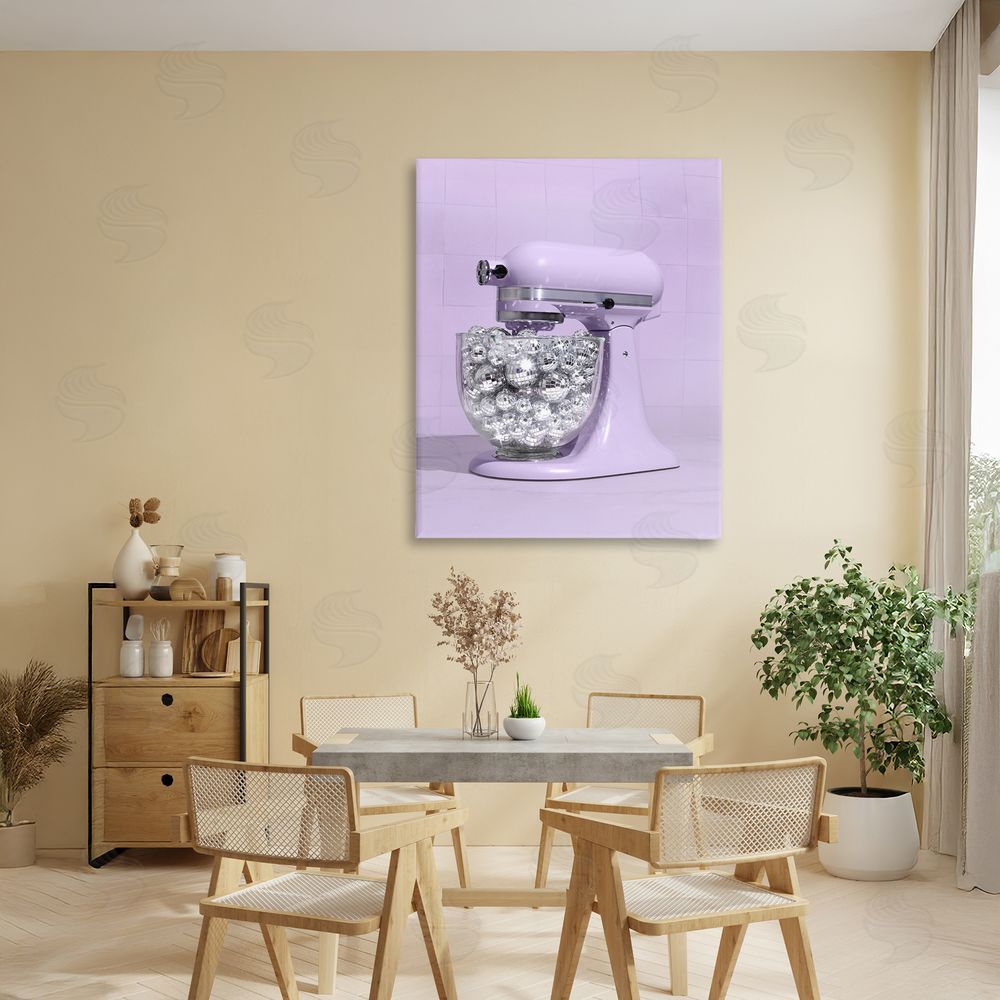 LISH Creative Disco Kitchen Mixer over Purple Stretched Canvas Wall Art in Room
