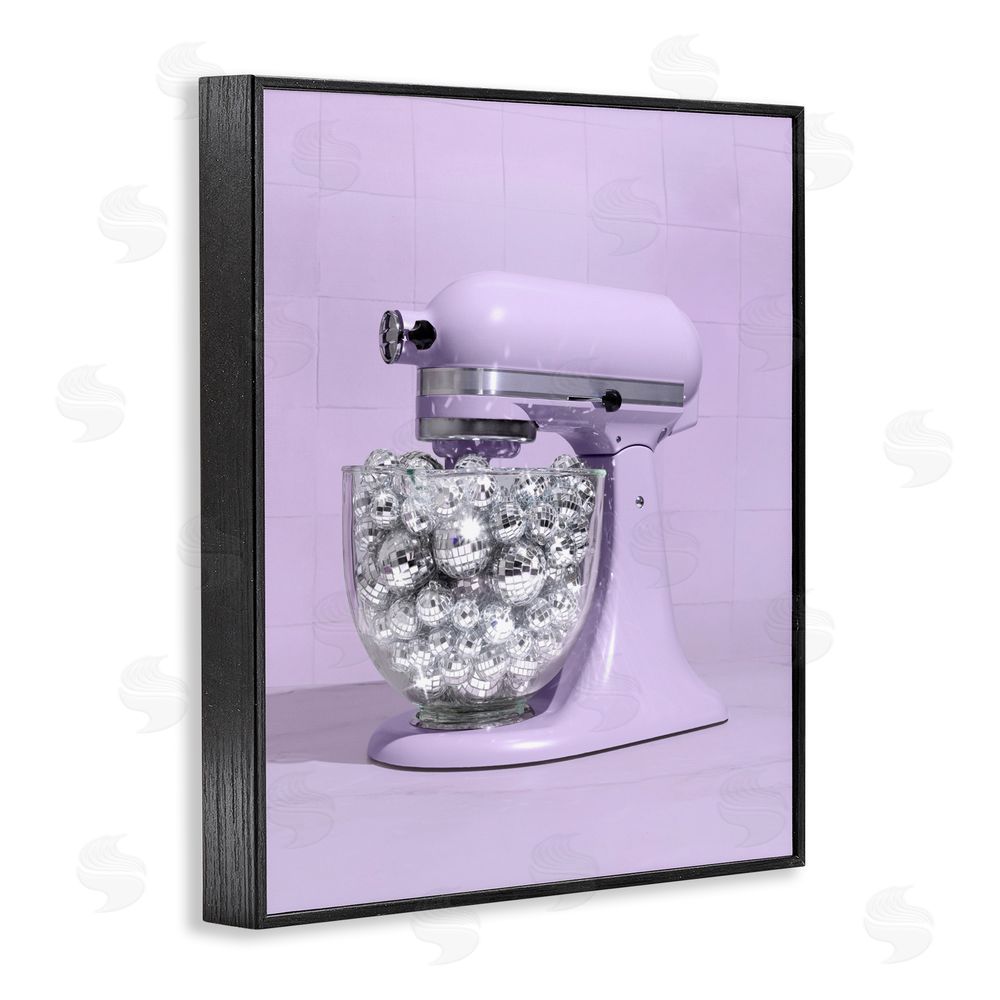 LISH Creative Disco Kitchen Mixer over Purple Black Framed Giclee Wall Art Print
