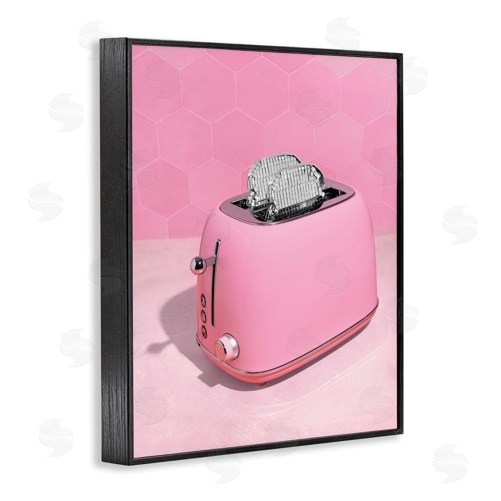 LISH Creative Disco Toaster over Pink Black Framed Giclee Wall Art Print