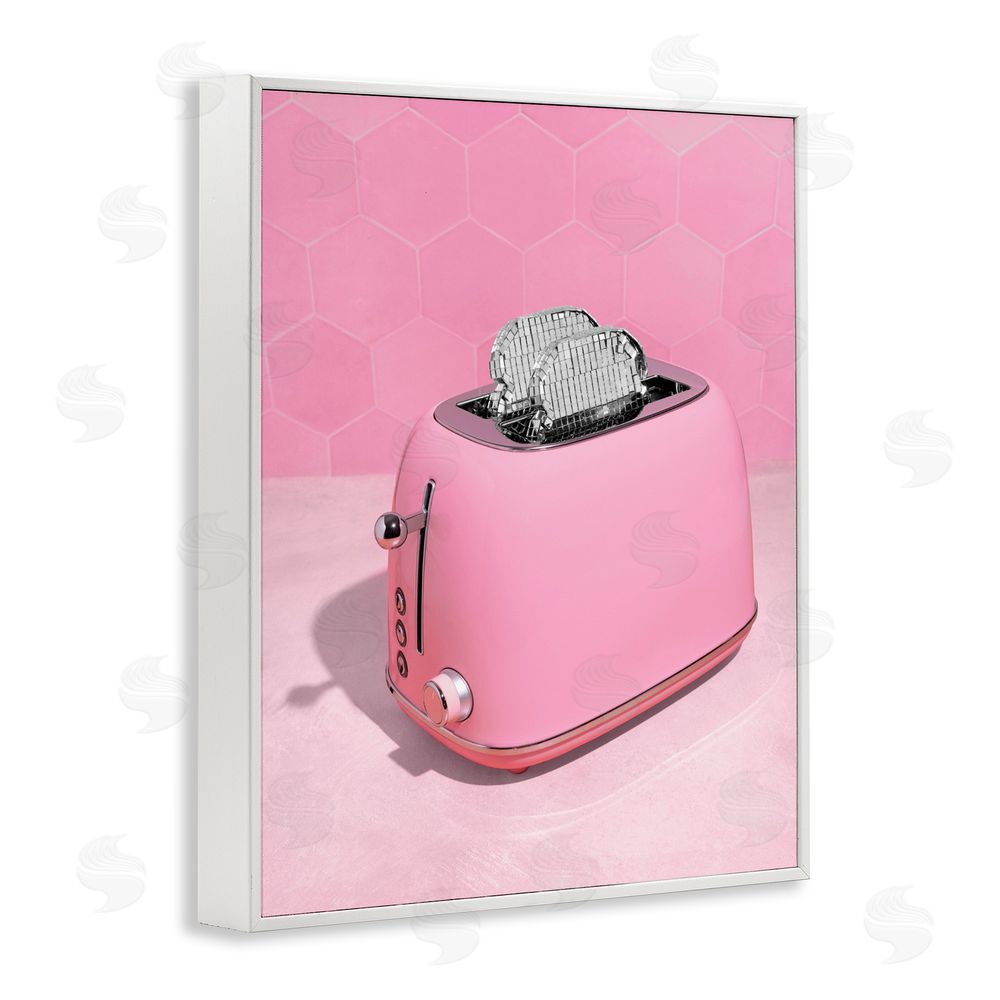 LISH Creative Disco Toaster over Pink White Framed Giclee Wall Art Print