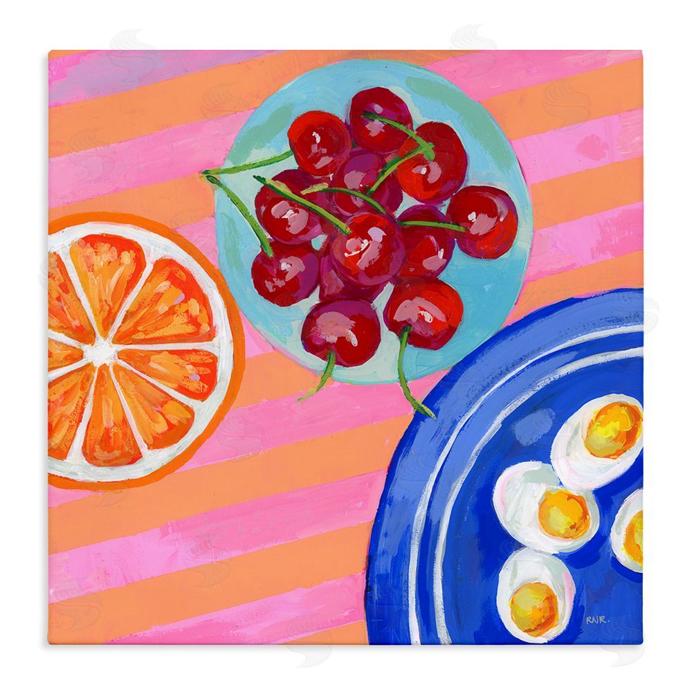 Rachael Reese Summer Snacks Picnic Blanket Stretched Canvas Wall Art Print