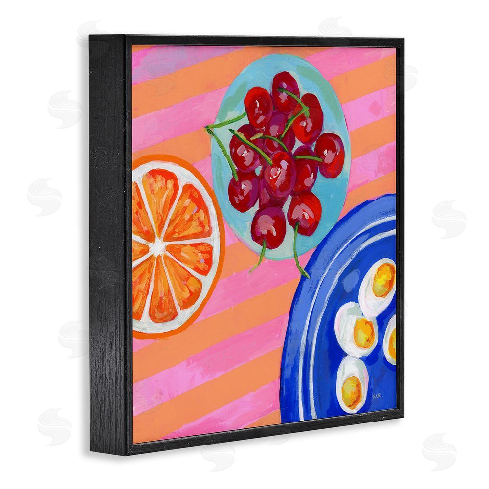 Rachael Reese Summer Snacks Picnic Blanket Black Framed Giclee Wall Art Print