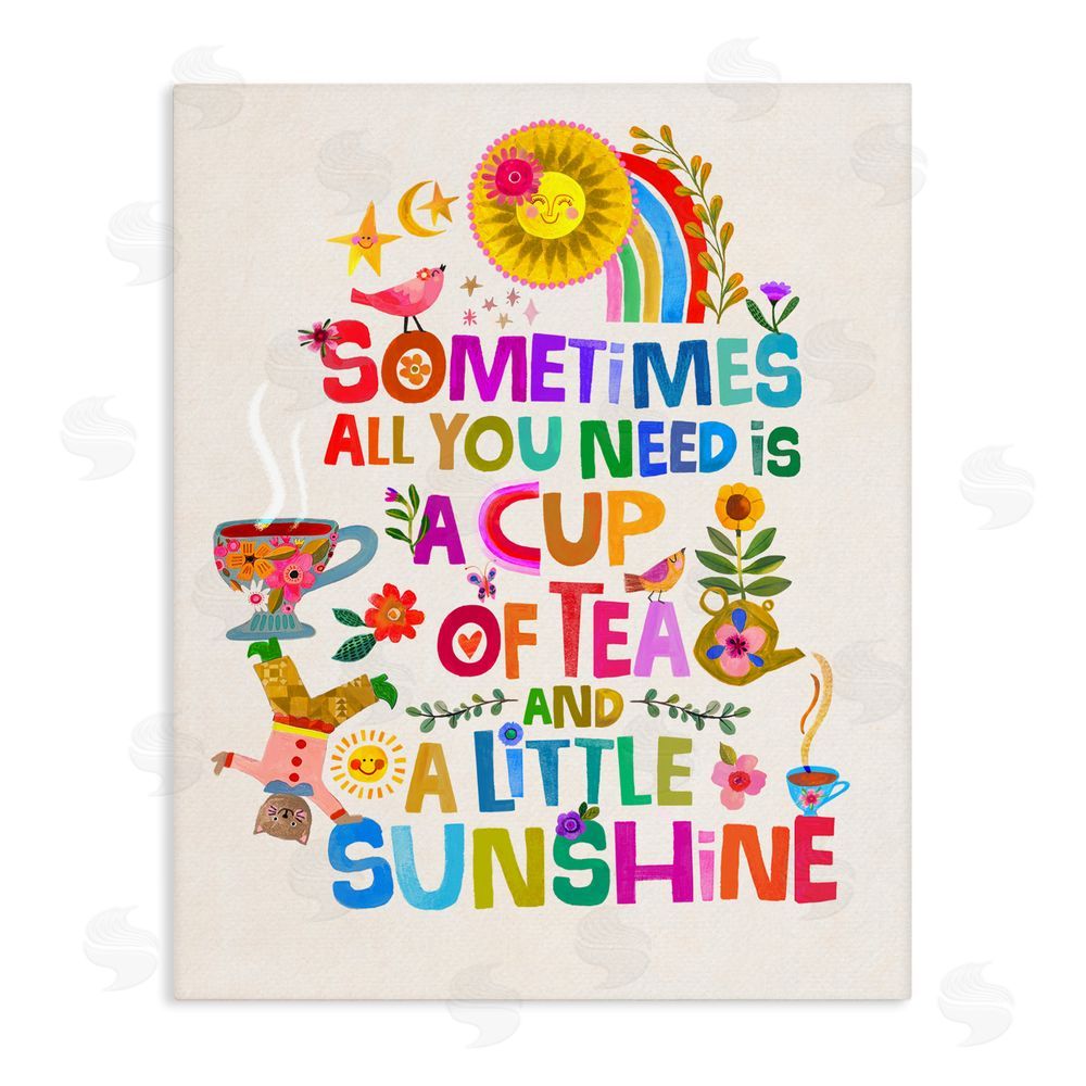 Katherine Herrell Studio Cup Of Tea & Sunshine Stretched Canvas Wall Art