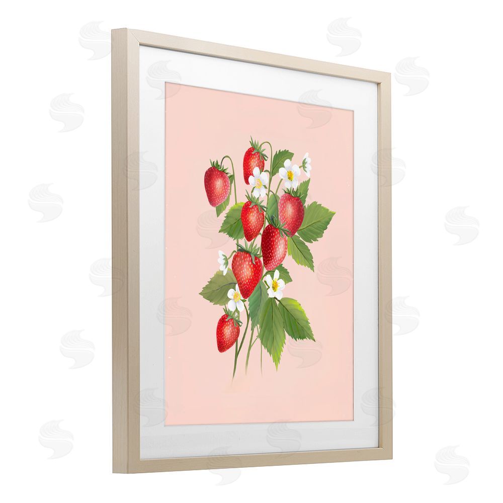 Diane Neukirch Cottage Garden Strawberries Brown Framed Print Under Glass Wall Art