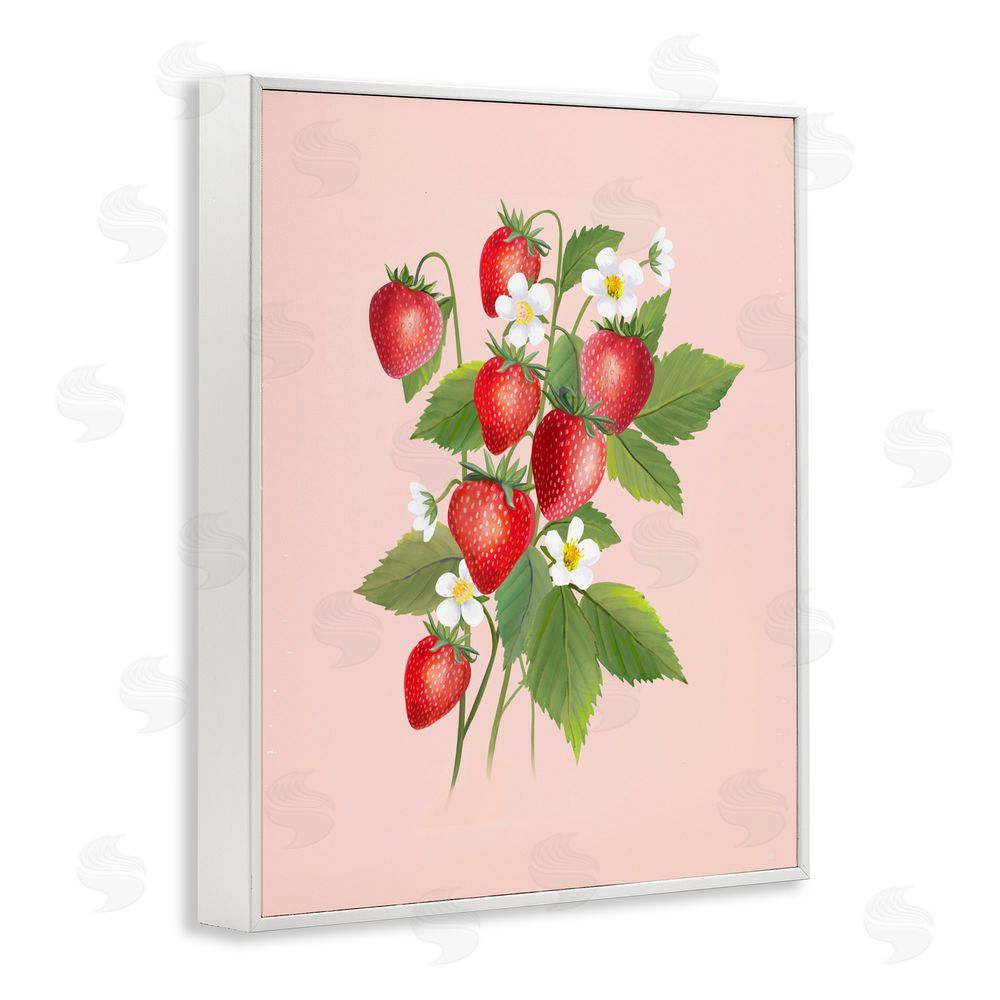 Diane Neukirch Cottage Garden Strawberries White Framed Giclee Wall Art Print