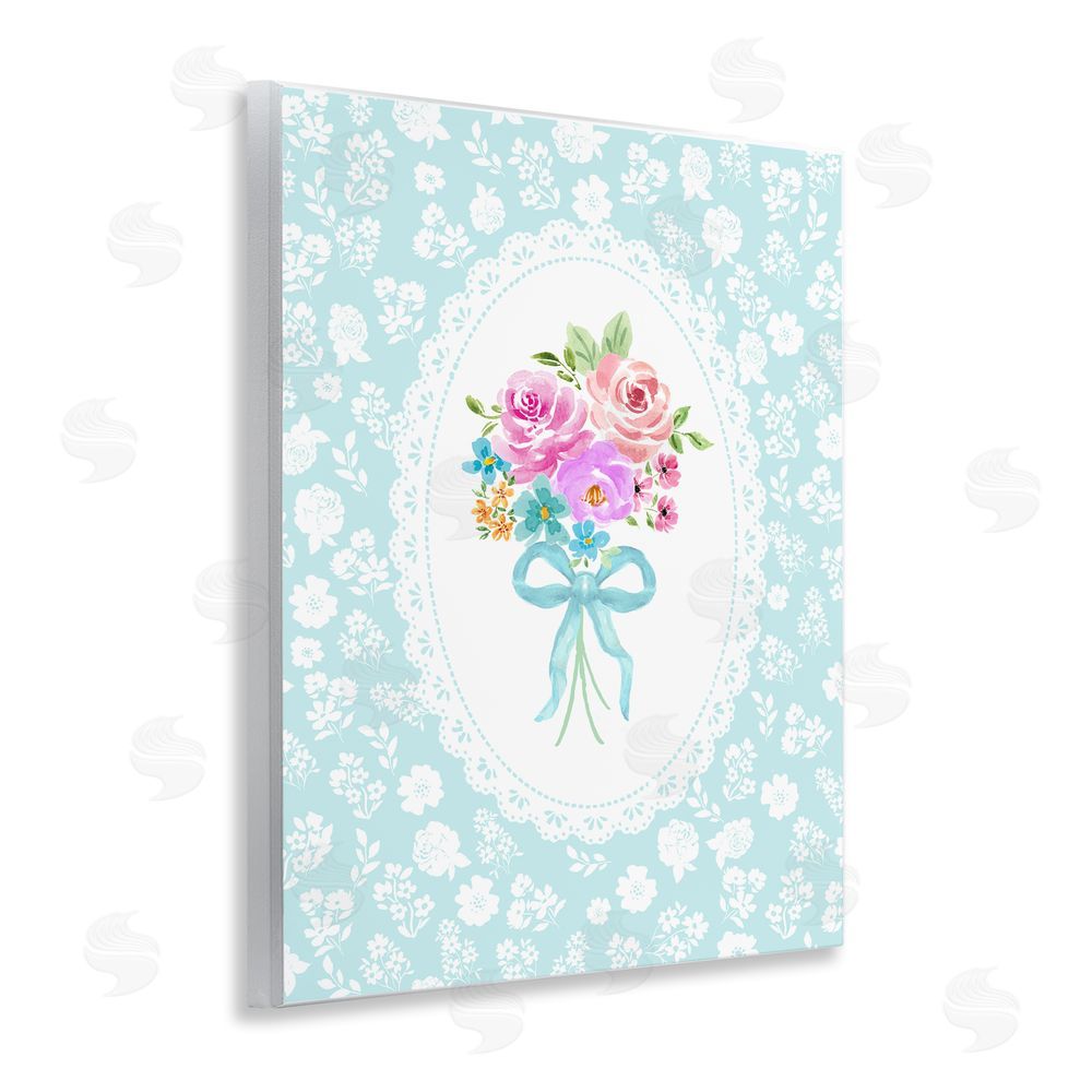 Corinne Haig Aqua Feminine Bouquet Wall Plaque Art Print
