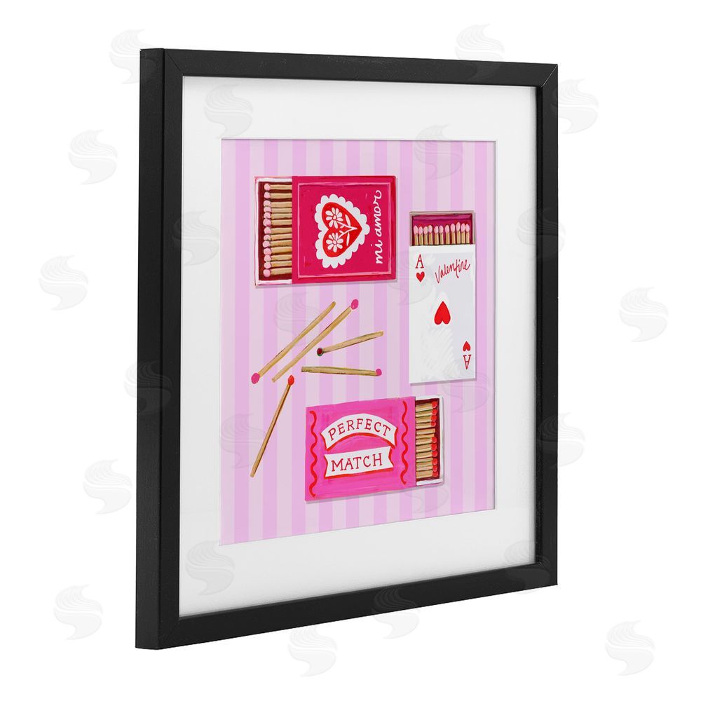 Rachael Reese Romantic Valentine's Matchboxes Black Framed Print Under Glass Wall Art