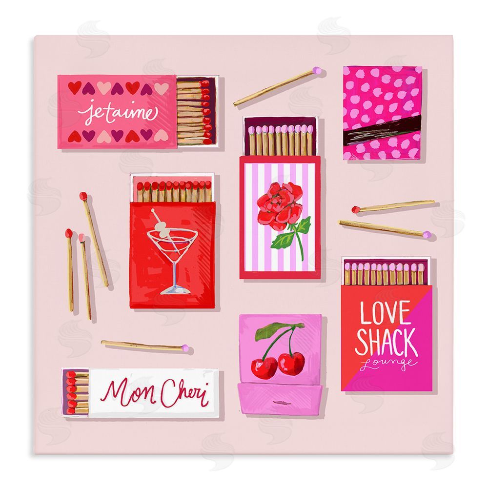 Rachael Reese Je T'aime Romantic Matchbox Set Stretched Canvas Wall Art