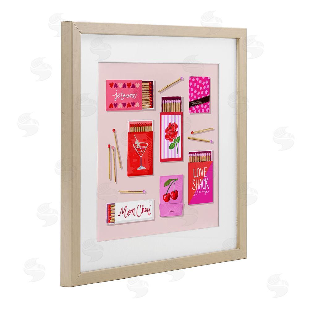 Rachael Reese Je T'aime Romantic Matchbox Set Brown Framed Print Under Glass Wall Art