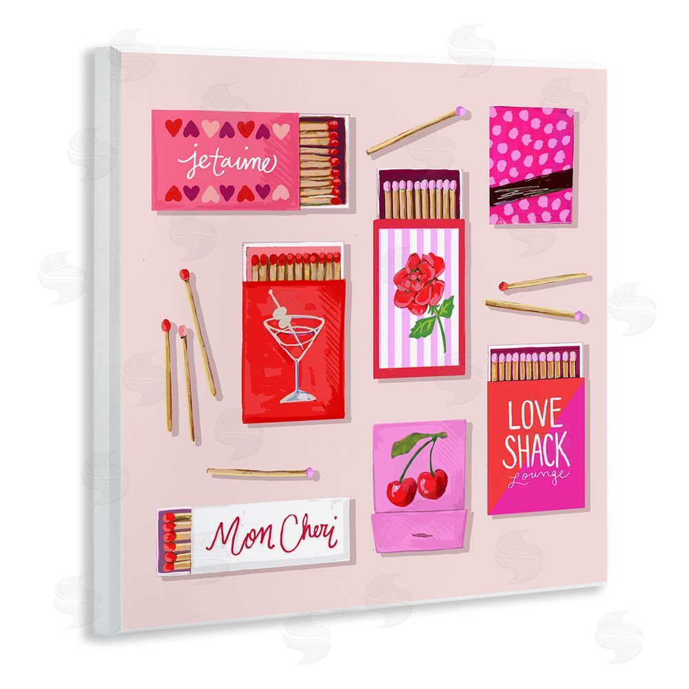Rachael Reese Je T'aime Romantic Matchbox Set Wall Plaque Home Decor Art Print