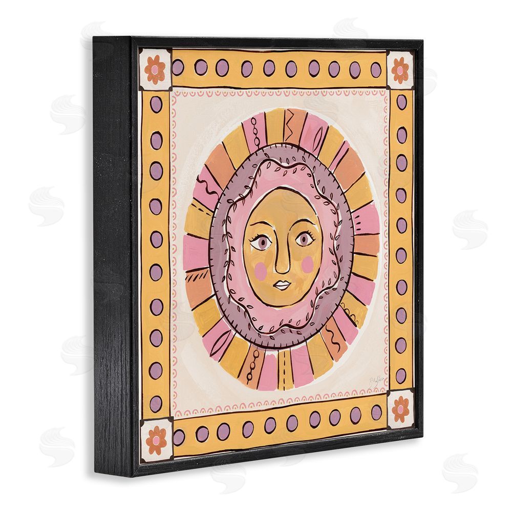 Two If By Sea Studios Pastel Sun Face with Border Black Framed Giclee Wall Art