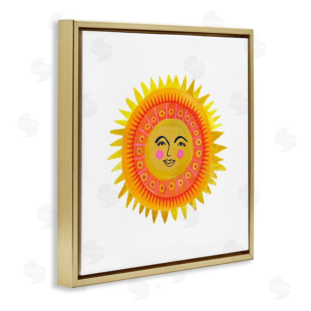 Katherine Herrell Studio Eccentric Bohemian Sun Gold Floating Frame Canvas Wall Art Print