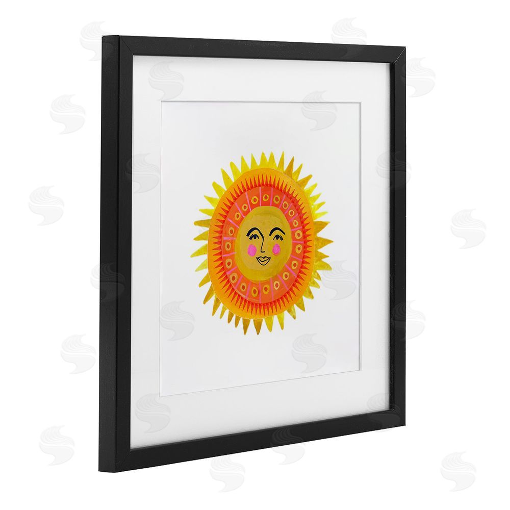 Katherine Herrell Studio Eccentric Bohemian Sun Black Framed Print Under Glass Wall Art