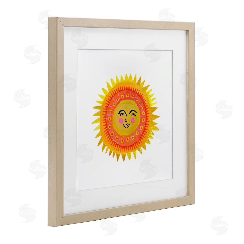 Katherine Herrell Studio Eccentric Bohemian Sun Brown Framed Print Under Glass Wall Art