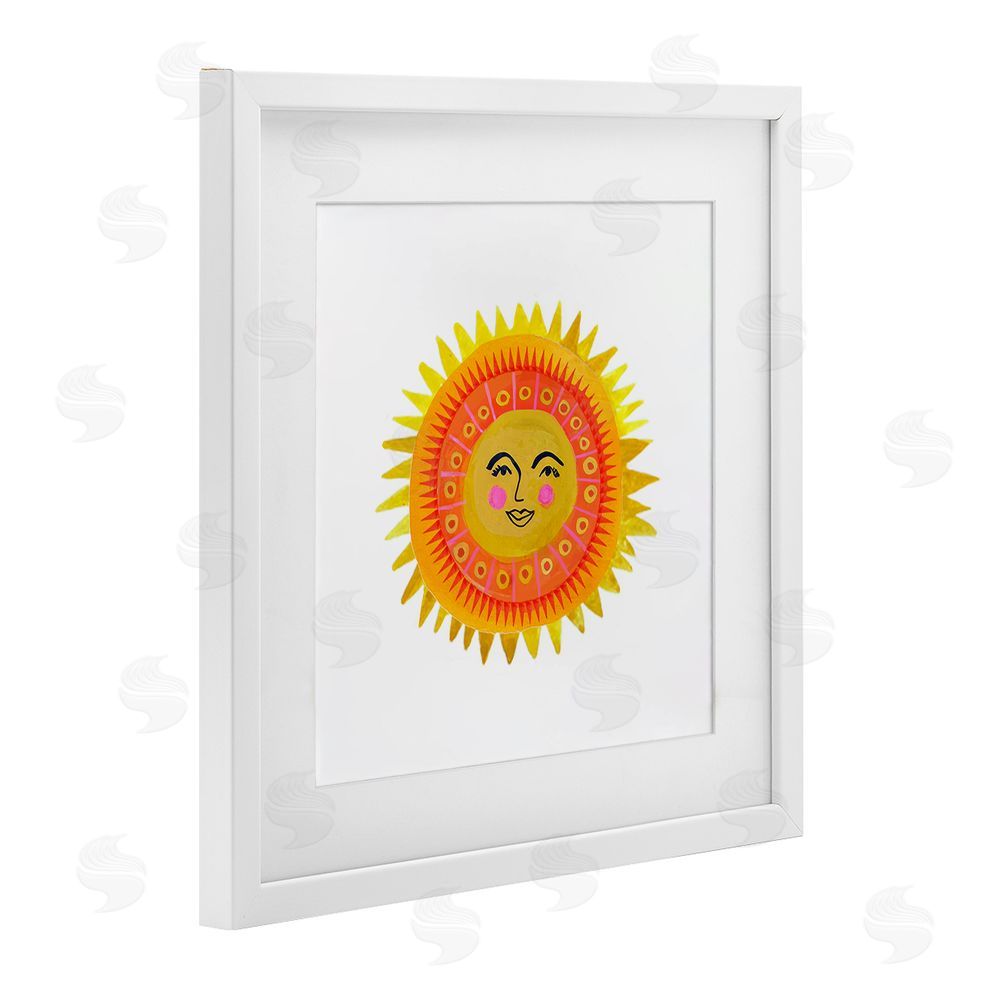 Katherine Herrell Studio Eccentric Bohemian Sun White Framed Print Under Glass Wall Art