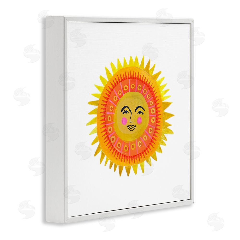 Katherine Herrell Studio Eccentric Bohemian Sun White Framed Giclee Wall Art Print