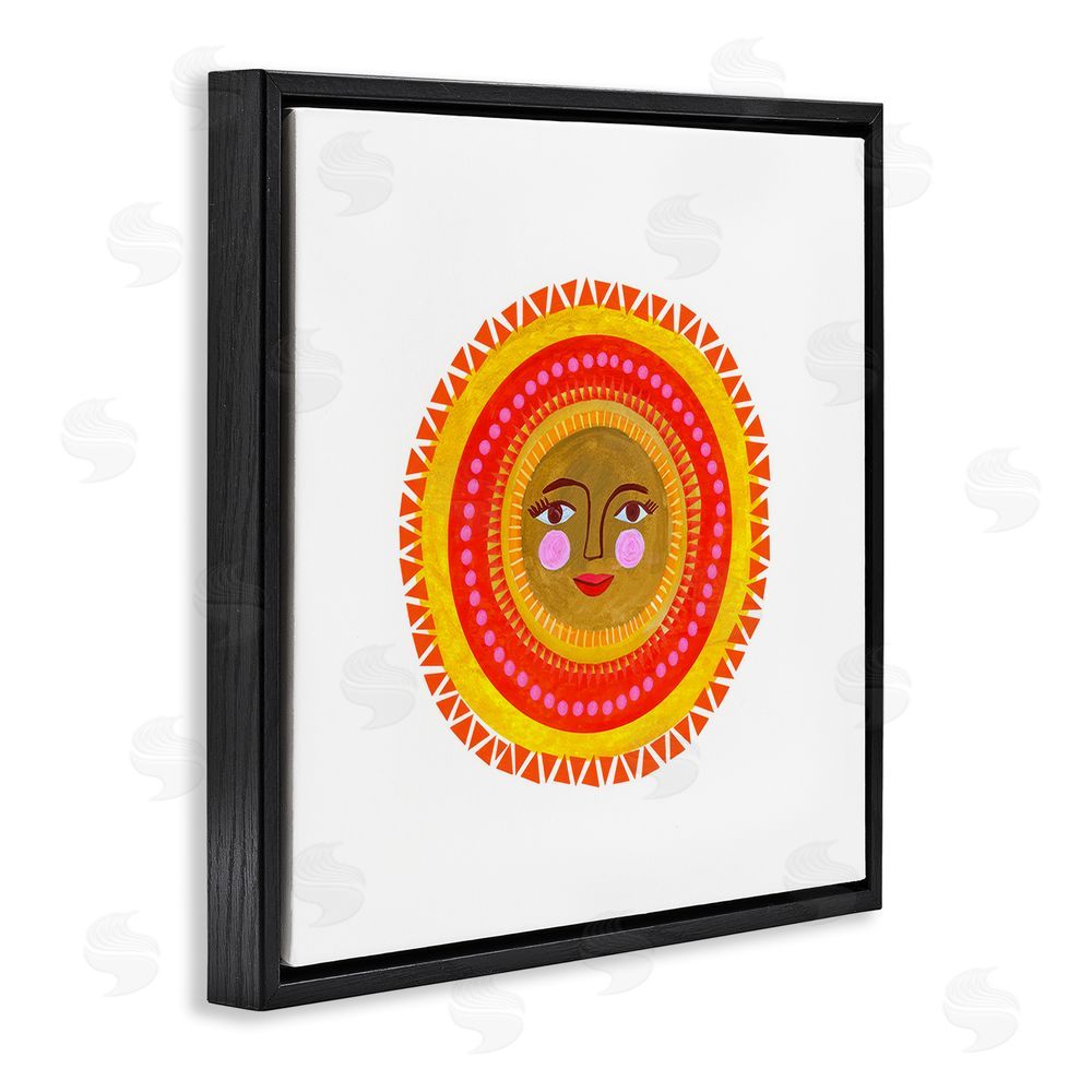 Katherine Herrell Studio Bold Bohemian Sun Black Floating Frame Stretched Canvas Wall Art Print