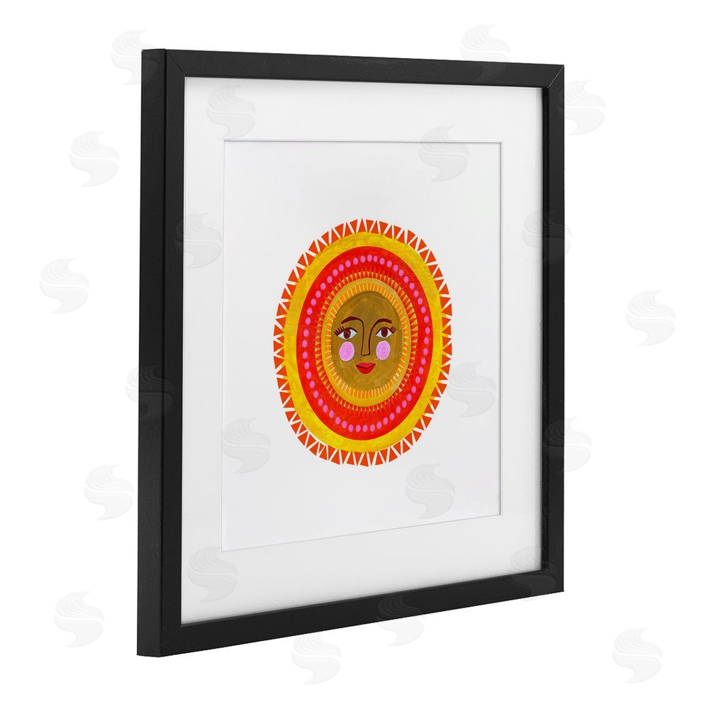 Katherine Herrell Studio Bold Bohemian Sun Black Framed Print Under Glass with Matting Wall Art