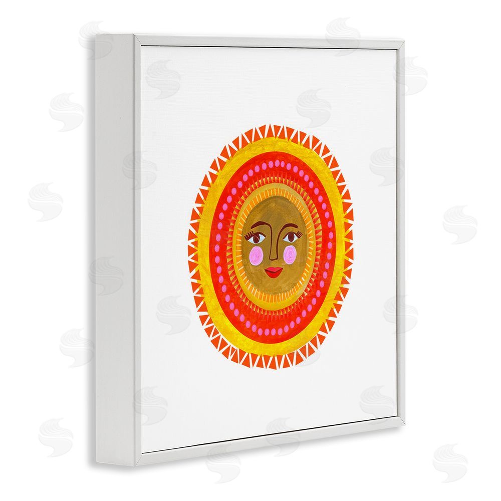 Katherine Herrell Studio Bold Bohemian Sun White Framed Giclee Wall Art Print