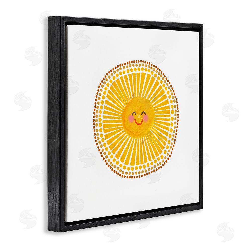 Katherine Herrell Studio Yellow Sun's Smile Black Floating Framed Canvas Wall Art Print