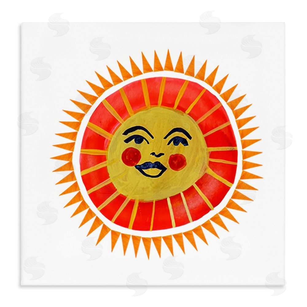 Katherine Herrell Studio Cheerful Boho Sun Stretched Canvas Wall Art Print