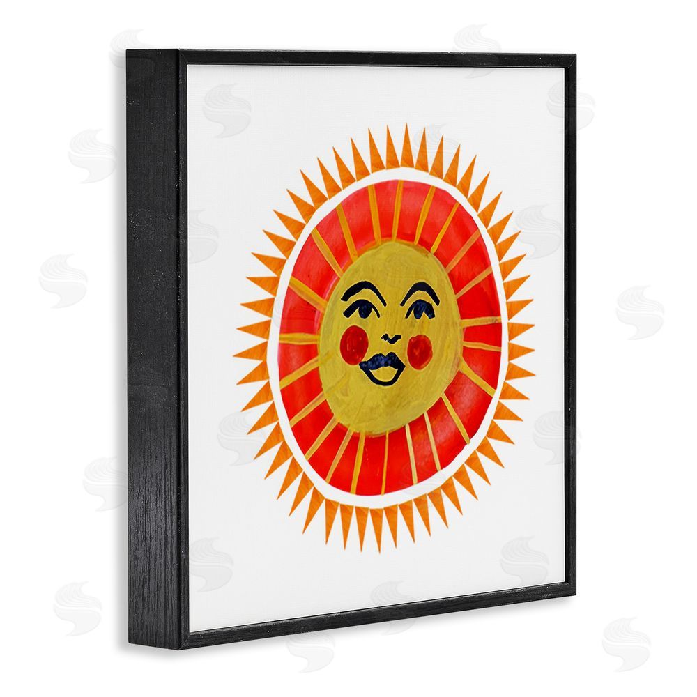 Katherine Herrell Studio Cheerful Boho Sun Black Framed Giclee Wall Art Print
