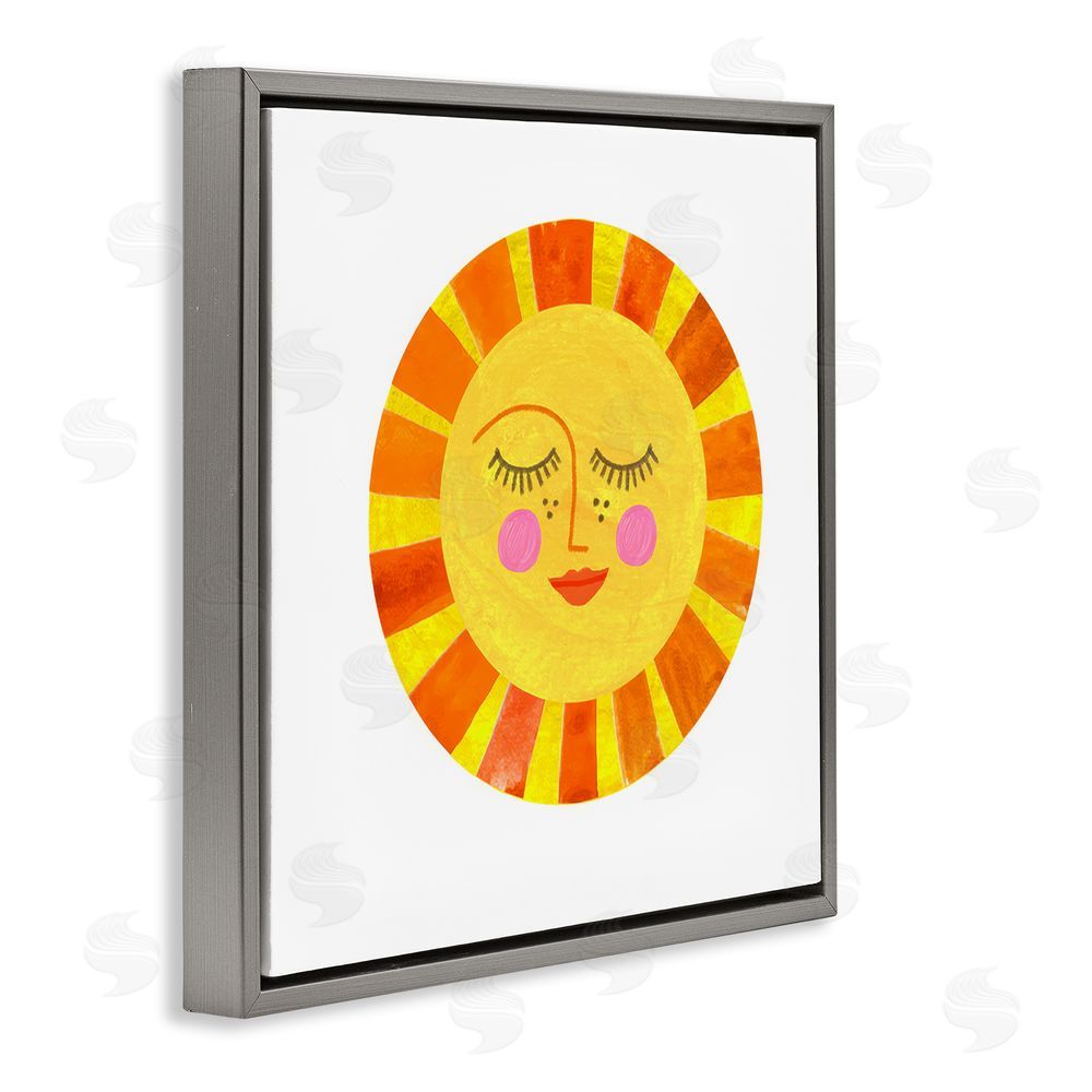 Katherine Herrell Studio Simple Warm Sunshine Gray Floating Framed Canvas Wall Art Print