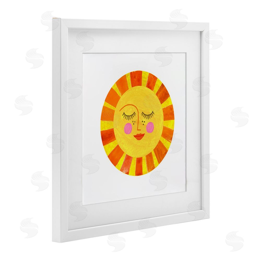 Katherine Herrell Studio Simple Warm Sunshine White Framed Print Under Glass with White Mat Wall Art