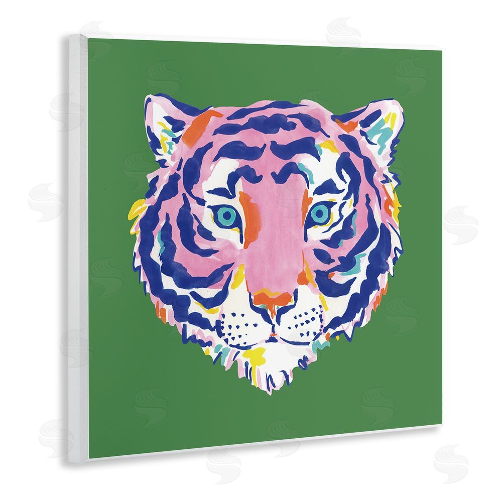Karolina Sato Exotic Boho Tiger Face Wall Plaque Home Decor Art Print