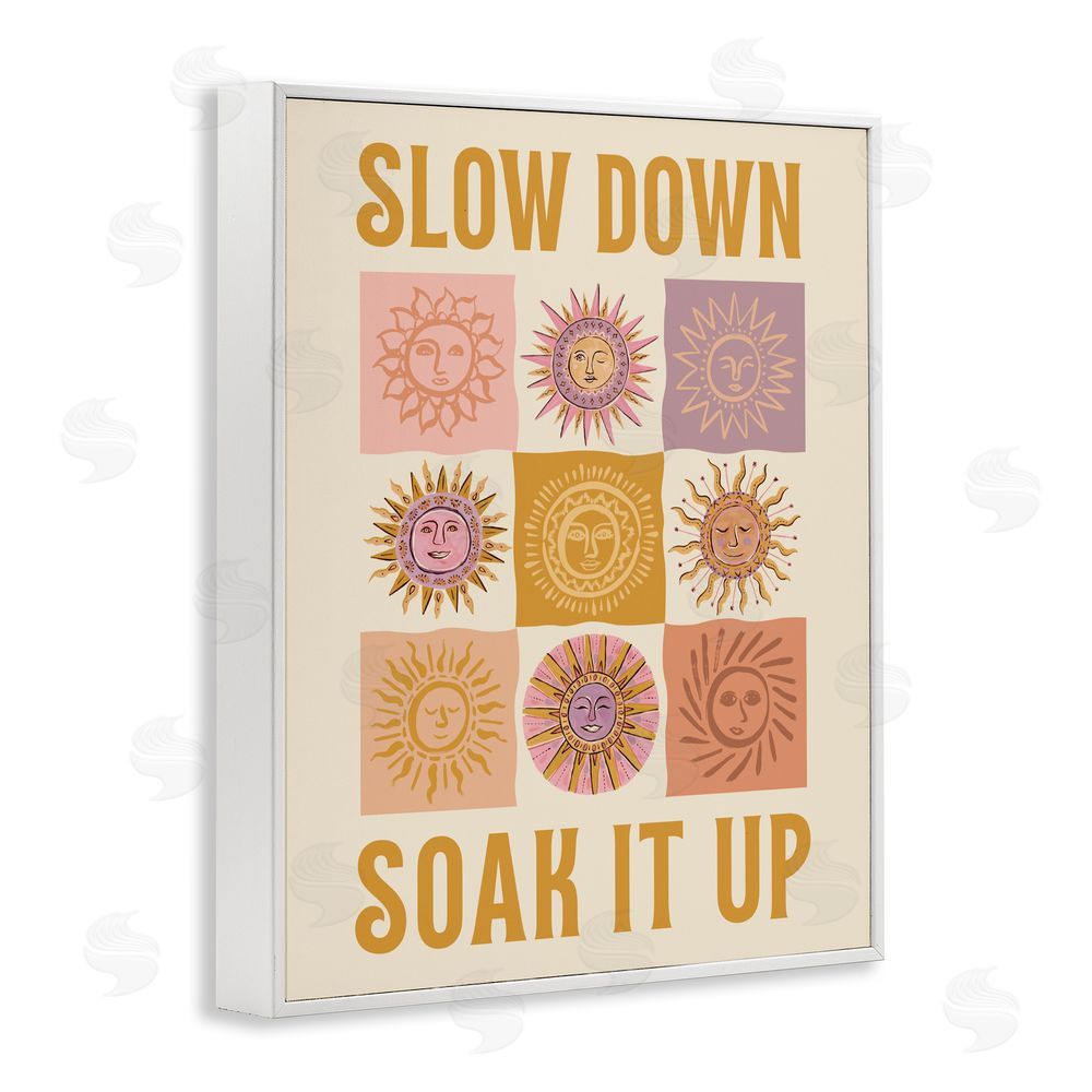 Two If By Sea Studios Slow Down Soak It Up White Framed Giclee Wall Art Print