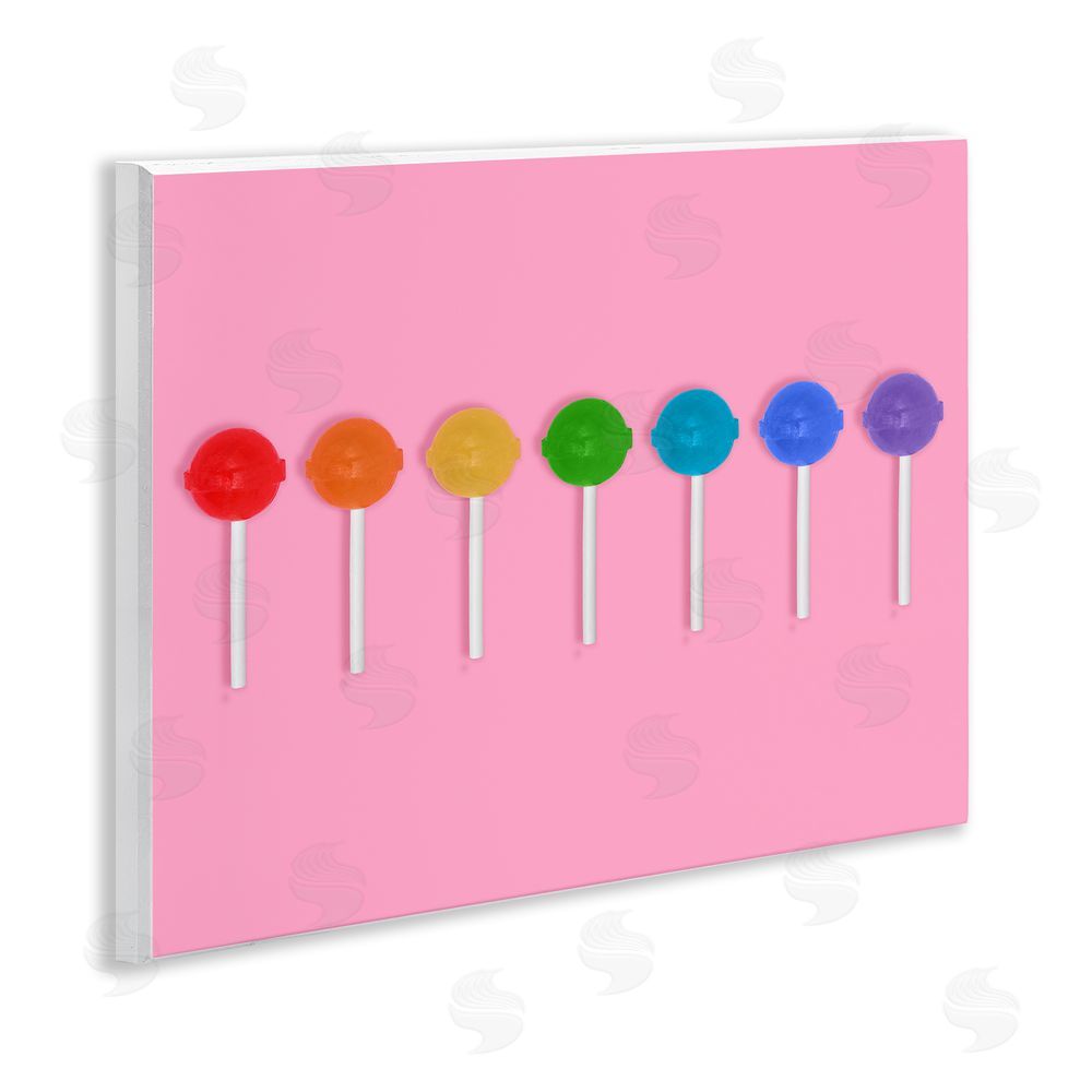LISH Creative Row of Rainbow Lollipops Wall Plaque Home Decor Art Print