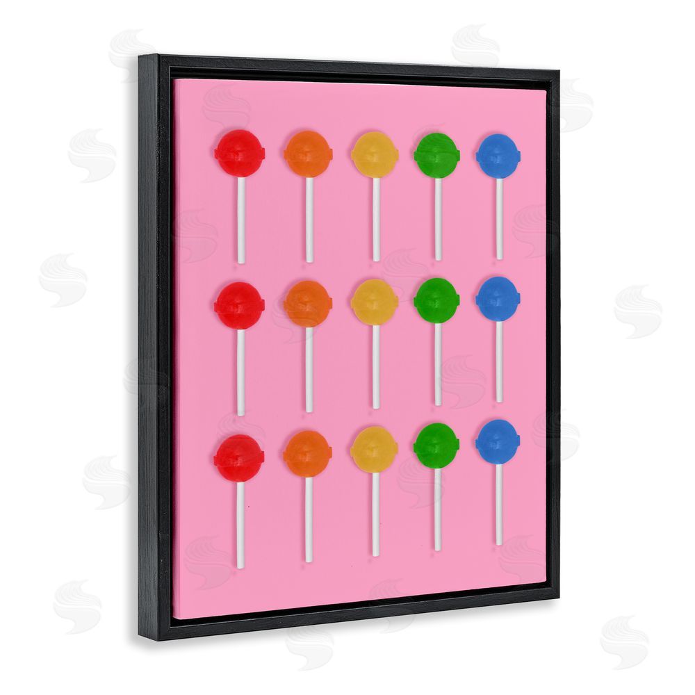 LISH Creative Colorful Lollipop Grid Black Floating Frame Canvas Wall Art Print