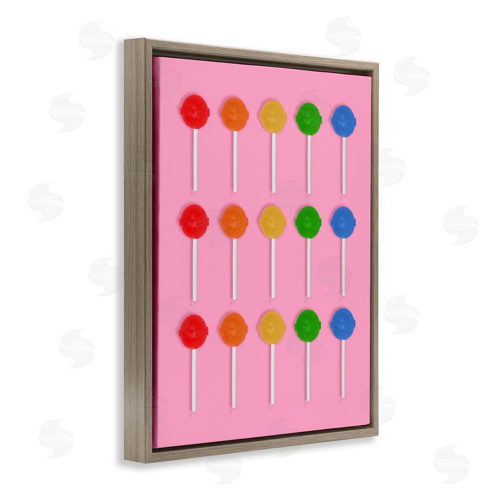 LISH Creative Colorful Lollipop Grid Brown Floating Frame Canvas Wall Art Print