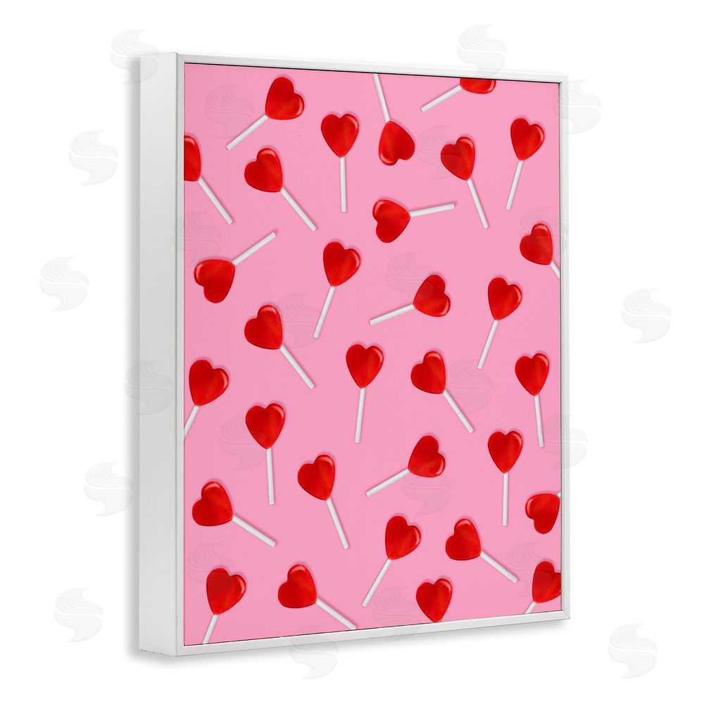 LISH Creative Heart Lollipop Pattern White Framed Giclee Wall Art Print