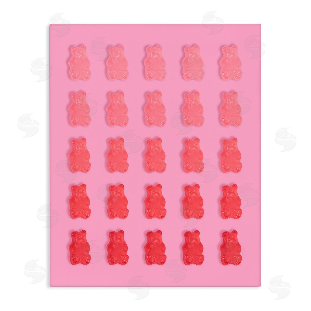 LISH Creative Sweet Pink Gummy Bears Stretched Canvas Wall Art Print