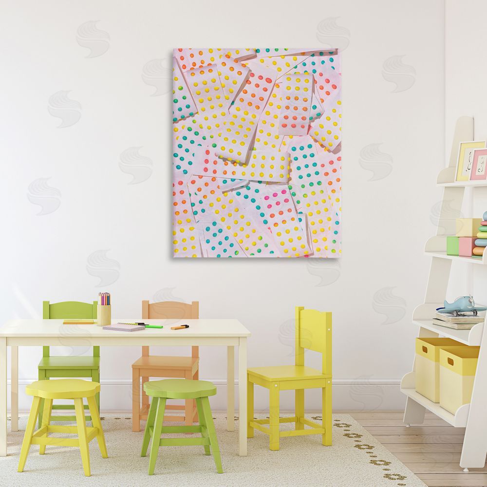 LISH Creative Retro Color Candy Dots Stretched Canvas Wall Art in Room